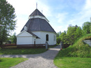 Viksjö kyrka, exteriör, västra fasaden. 