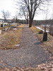 Häggdångers kyrkas kyrkogård, södra kyrkotomten sedd från väster.
