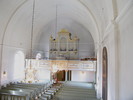 Högsjö kyrka, interiör, kyrkorummet, vy mot läktaren från predikstolen. 