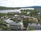 Härnösands Domkyrka, utsikt från kyrktornet mot söder. 
