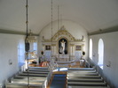Långsele kyrka, interiör, kyrkorummet, vy mot koret från läktaren.
