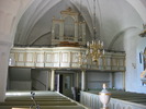 Överlännäs kyrka, interiör, kyrkorummet, vy mot läktaren från koret. 