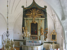 Överlännäs kyrka, interiör, kyrkorummet, vy mot koret från läktaren. 