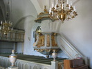 Överlännäs kyrka, interiör, kyrkorummet, predikstolen. 
