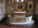 Boteå kyrka, interiör, kyrkorummet, koret med altarringen. 