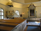 Graninge kyrka, interiör, kyrkorummet, vy mot koret.