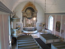 Ådals-lidens kyrka, interiör, kyrkorummet, vy från läktaren mot koret. 