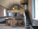 Ådals-lidens kyrka, interiör, kyrkorummet, vy mot läktaren från koret. 