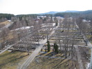Gudmundrå kyrkas kyrkogård, vy från kyrktornet mot söder. 