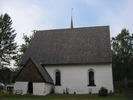 Vibyggerå gamla kyrka, exteriör, södra fasaden. 