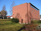 Domsjö kyrka, exteriör, västra fasaden. 