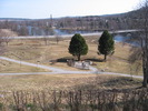 Själevads Kyrkas omgivande kyrkogård, minneslunden från nordväst.