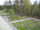 Trehörningsjö Kyrka med omgivande kyrkogård, vy mot sydöst.