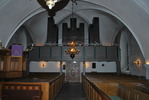Strövelstorps kyrka, orgelläktare i södra korsarmen