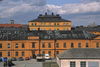 Kasernområdet i Karlskrona. Tyghuset i förgrunden med bataljon af Trolle i bakgrunden.