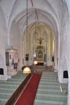 Båstads Sankta Maria kyrka, långhuset mot koret från orgelläktaren
