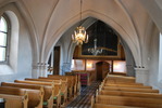 Oxie kyrka, långhuset mot orgelläktaren