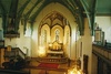 Kyrkorummet i Seglora kyrka sett från orgelläktaren mot koret, från SV.