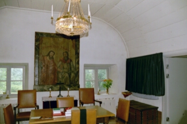 Interiör av sakristian i Toarps kyrka.