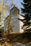 Skogshöjdens postmoderna kyrka från 1990. Neg.nr. B960_013:07. JPG. 