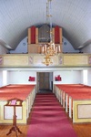 Östra Tunhems kyrka interiör västparti med orgelläktare. Negnr 01/265:16