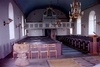 Karleby kyrka interiör västparti med bänkar och orgelläktare. Negnr 01/277:22
