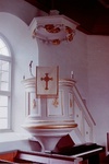Jäla kyrka interiör predikstol. Negnr 01/267:26a