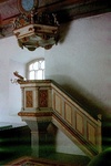 Vartofta-Åsaka kyrka interiör predikstol. Negnr 01/273:17a