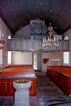Håkantorps kyrka interiör västparti med orgelläktare