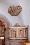 Högstena kyrka interiör predikstol