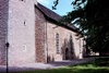 St Olofs kyrka exteriör sydfasad med torn och långhus. Negnr 01/275:8a