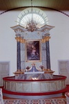 Grolanda kyrka interiör altare. Negnr 01/266:1a