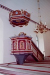 Grolanda kyrka interiör predikstol. Negnr 01/266:3a