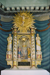 Fivlereds kyrka interiör altaruppsats. Negnr 01/270:20a