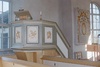 Segerstads kyrka interiör predikstol. Negnr 01/282:30a