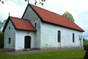 Ugglum kyrka exteriör väst- och sydfasader med vapenhus. Negnr 01/265:31