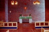 Fredriksbergs kyrka interiör: altare, altarkors och altarring. Negnr 01/275:22a