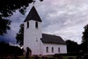 Sörby kyrka exteriör sydvästvy. Negnr 01/281:11