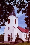 Norra Åsarps kyrka exteriör sydvästvy. Negnr 01/268:24a