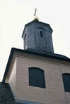 Gåsborns kyrka, skifferklädd lanternin från s.