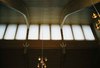 Österledskyrkan, interiört, det horisontella fönsterbandet vid taknocken.