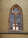 Arlövs kyrka, fönster med masverk i sandsten.