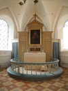 Borgeby kyrka, altare och altaruppsats.