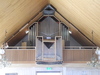 Olofströms kyrka, orgeln och läktaren.