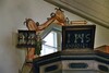 Detalj av predikstol med timglasbärande ängel i Kyrkås kyrka. Neg.nr. 04/157:14. JPG.