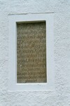 Minnestavla på Främmestads kyrka om dess nybyggnad. Neg.nr. 04/163:23. JPG. 
