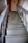 Läktartrappans steg är nötta av många fötter i Västra Tunhems kyrka.