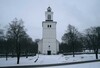 Järnskogs kyrka med torn och port i väster