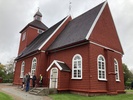 Mossebo kyrka efter målning och tjärning av tak