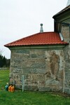 Broddarps kyrka, gravhäll över Nils Kafle i sakristivägg. Neg.nr. B961_018:21. JPG. 